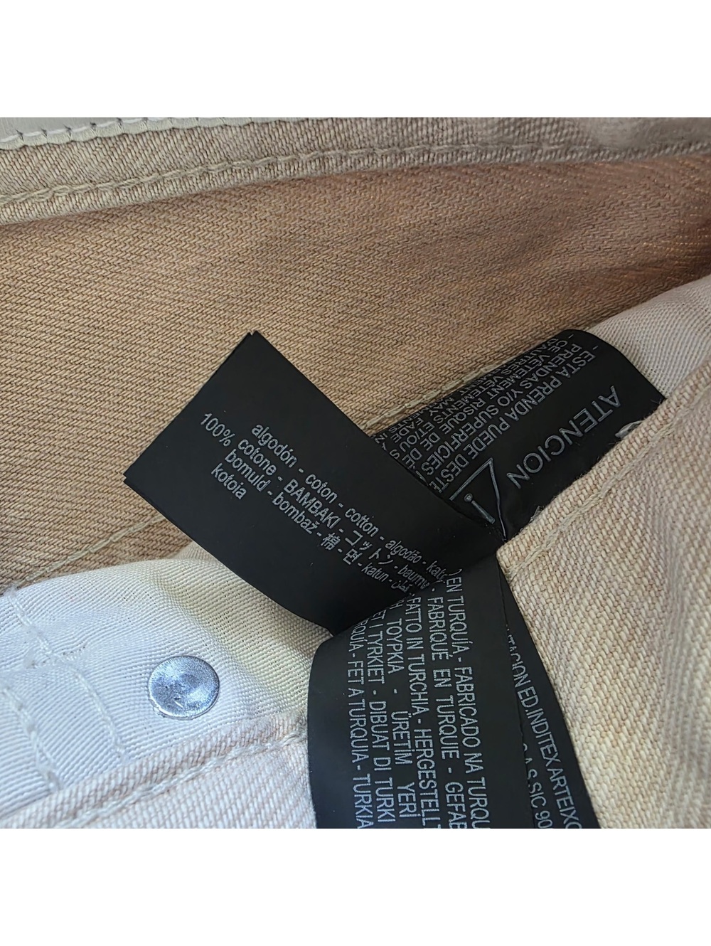 Zara Size 0 Khaki/Sand ZW Zara Woman Jeans - Picture 6 of 6